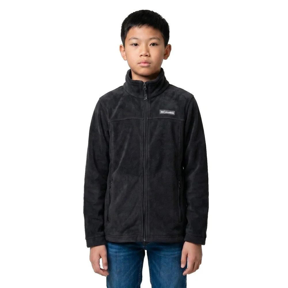 Columbia Boys Girls Full Zip Fleece Jacket Size 18-20 (XL) Black Zip Pockets